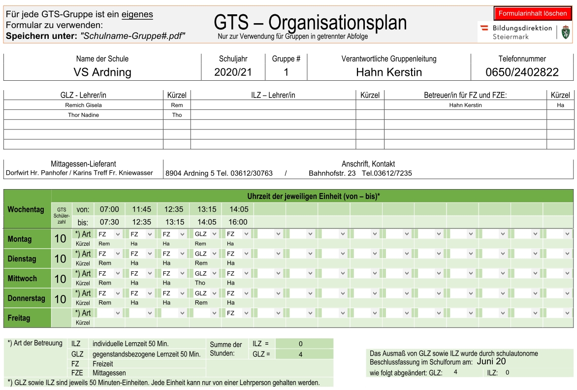 Organisationsplan